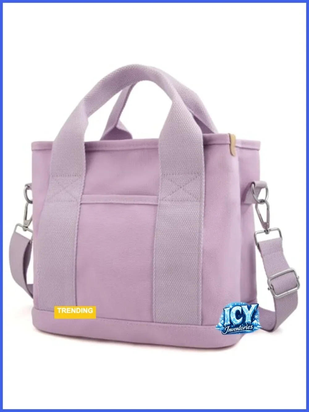 Canvas Mini Crossbody Tote Bag with Pockets for Women